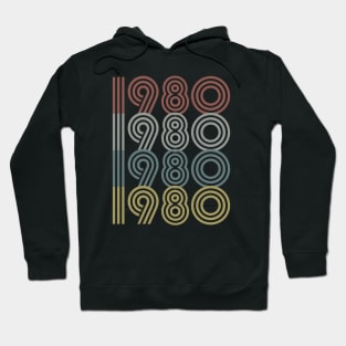 1980 Birth Year Retro Style Hoodie